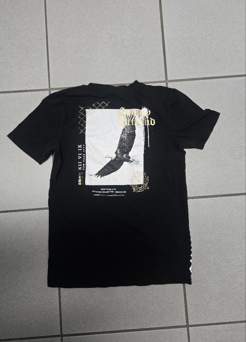 Black Graphic Eagle Print Men’s T-Shirt